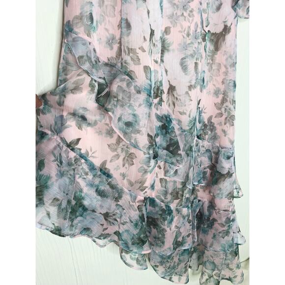KEEPSAKE Sweet Love Chiffon Ruffle Asymmetrical Midi Dress US MEDIUM NWT - Picture 13 of 16